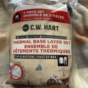 C.W.‎ Hart Youth Thermal Base Layer Set Black Long Sleeve Top Pants M 10-12